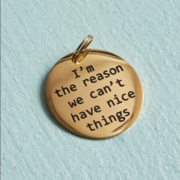 Other - NWT Gold Dog Tag Pendant